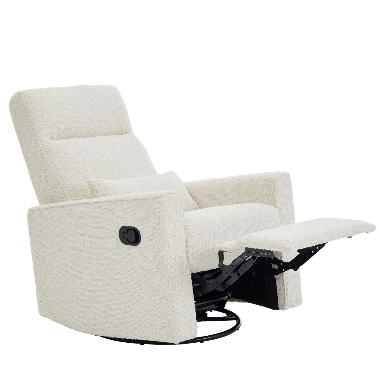 Paige Recliner Glider Chair in Vanilla Bouclé