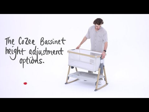 CoZee Breeze Plus Co-sleeping Bassinet with Rocking Legs in Oak Charcoal