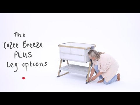 CoZee Breeze Plus Co-sleeping Bassinet with Rocking Legs in Oak Charcoal