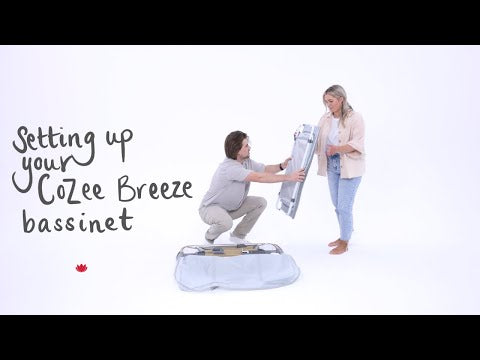 CoZee Breeze Plus Co-sleeping Bassinet with Rocking Legs in Oak Charcoal