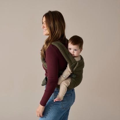 Boba Auri Baby Carrier in Olive Teddy Fleece