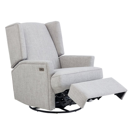 Chelsea Electric Recliner Glider Chair with USB in Pure Grey