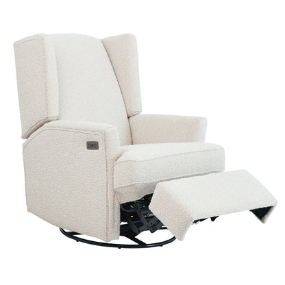 Chelsea Electric Recliner Glider Chair with USB in Vanilla Bouclé