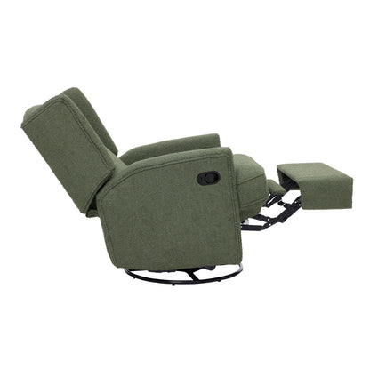 Chelsea Recliner Glider Chair in Olive Bouclé