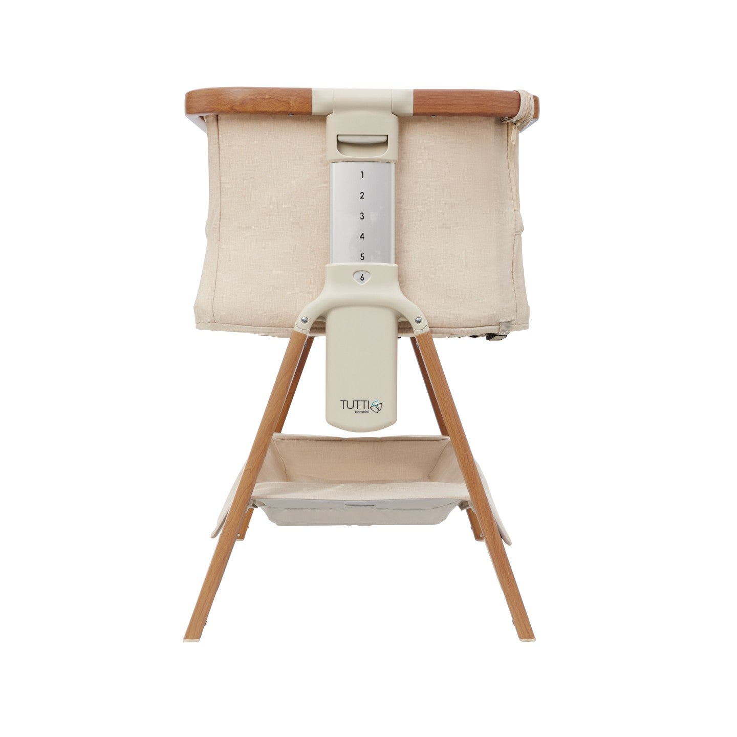 CoZee Breeze Plus Co-Sleeping Bassinet with Rocking Legs in Scandi Walnut and Ecru