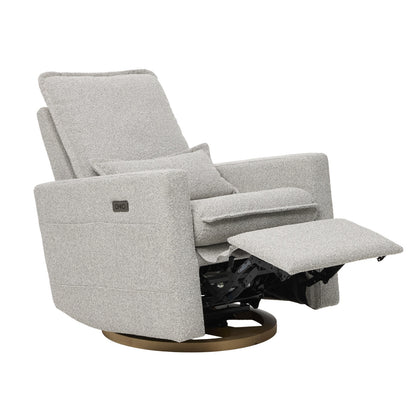 Frankie Electric Recliner Glider Nursery Chair in Grey Speckle Soft Tweed