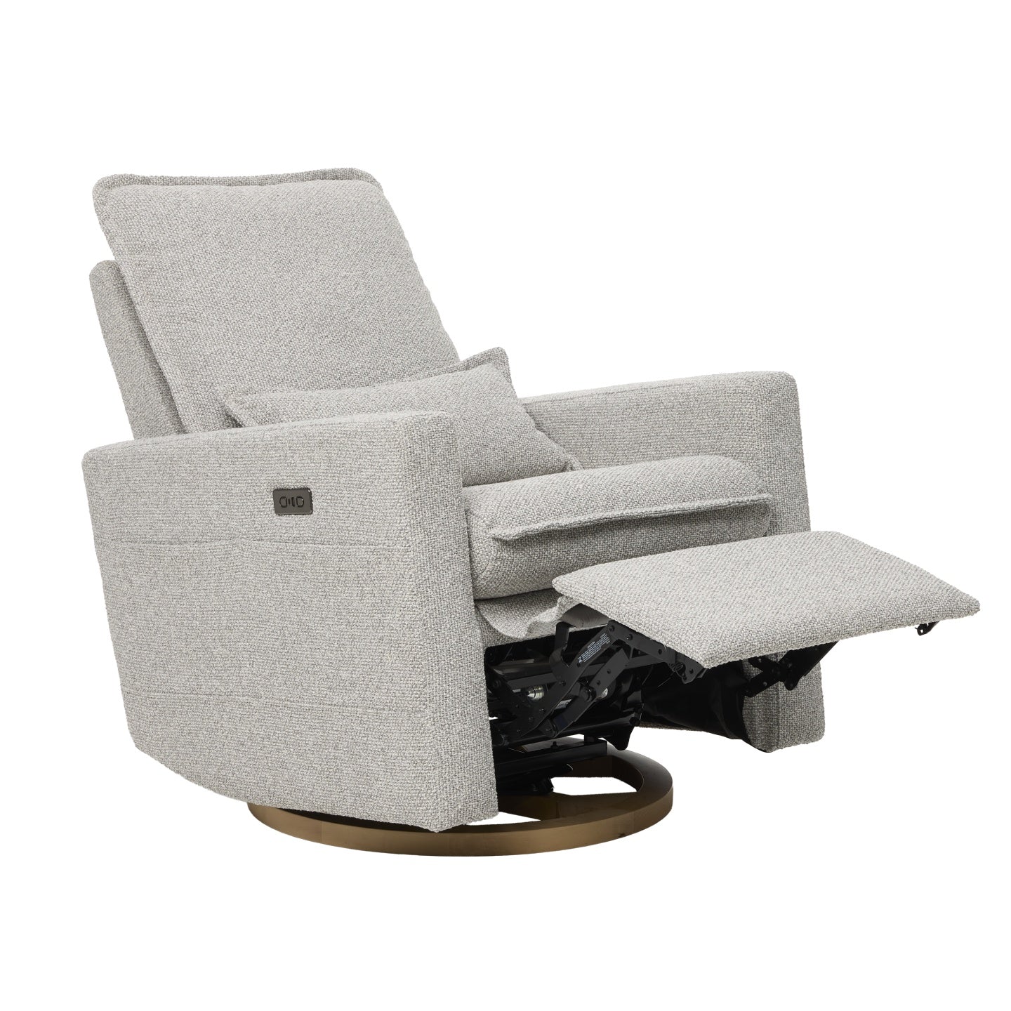 Frankie Electric Recliner Glider Nursery Chair in Grey Speckle Soft Tweed