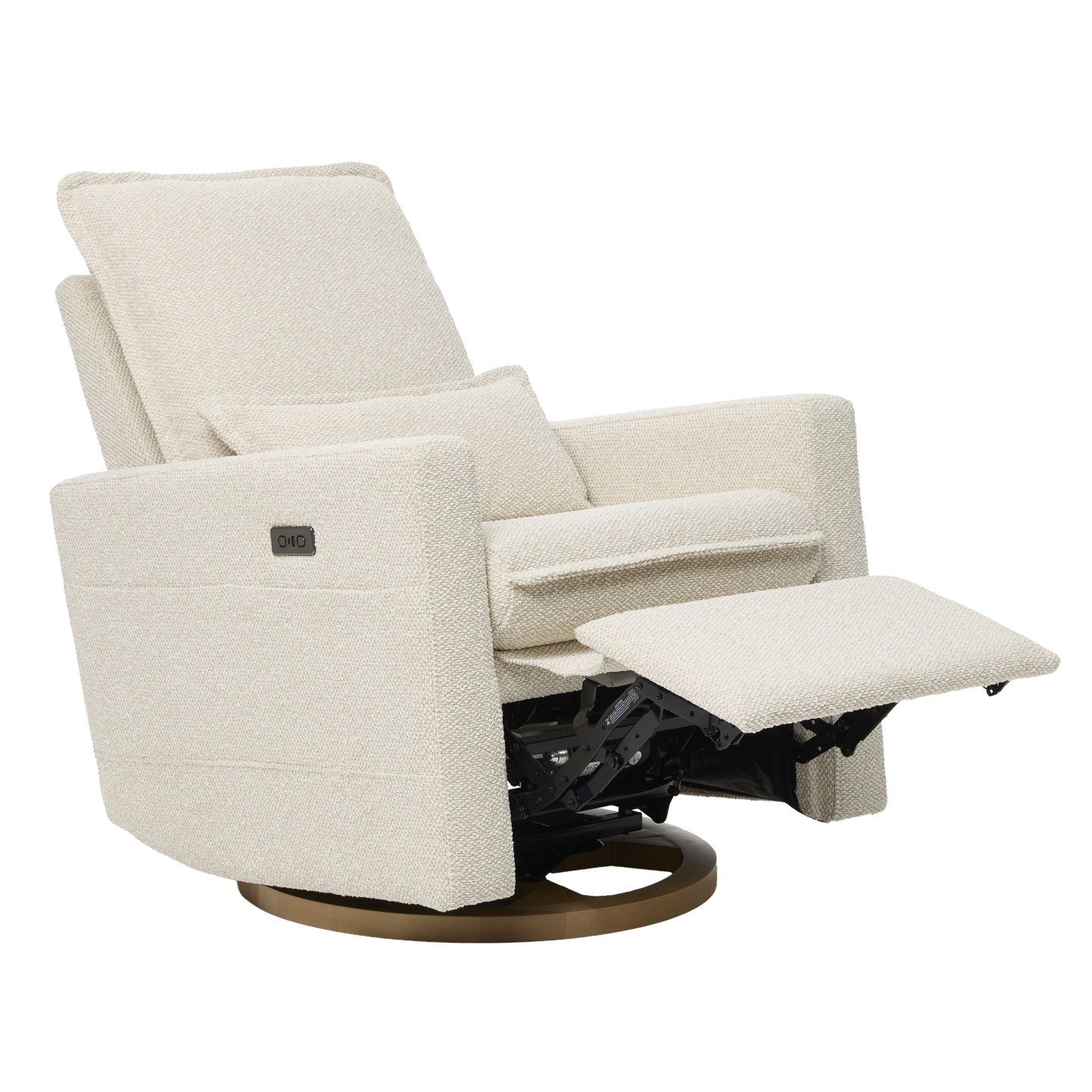 Frankie Electric Recliner Glider Nursery Chair in Light Beige Soft Tweed