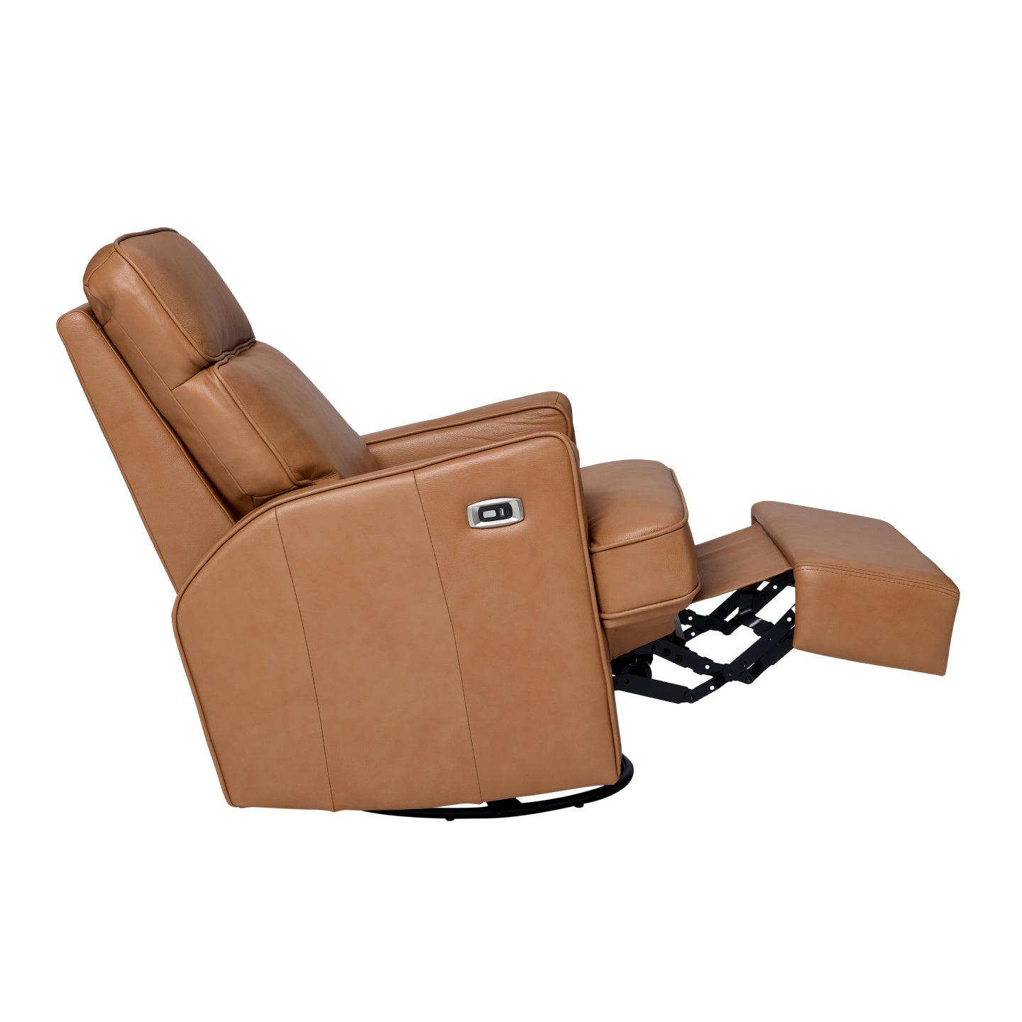 Leo Electric Recliner Glider Chair with USB in Tan Leather