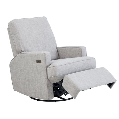 Quinn Electric Recliner Glider Chair with USB in Pure Grey