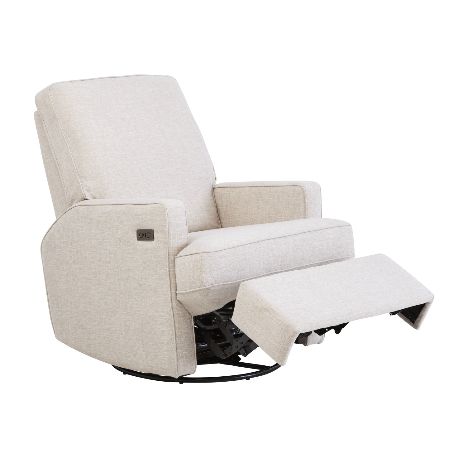 Quinn Electric Recliner Glider Chair with USB in Eggshell