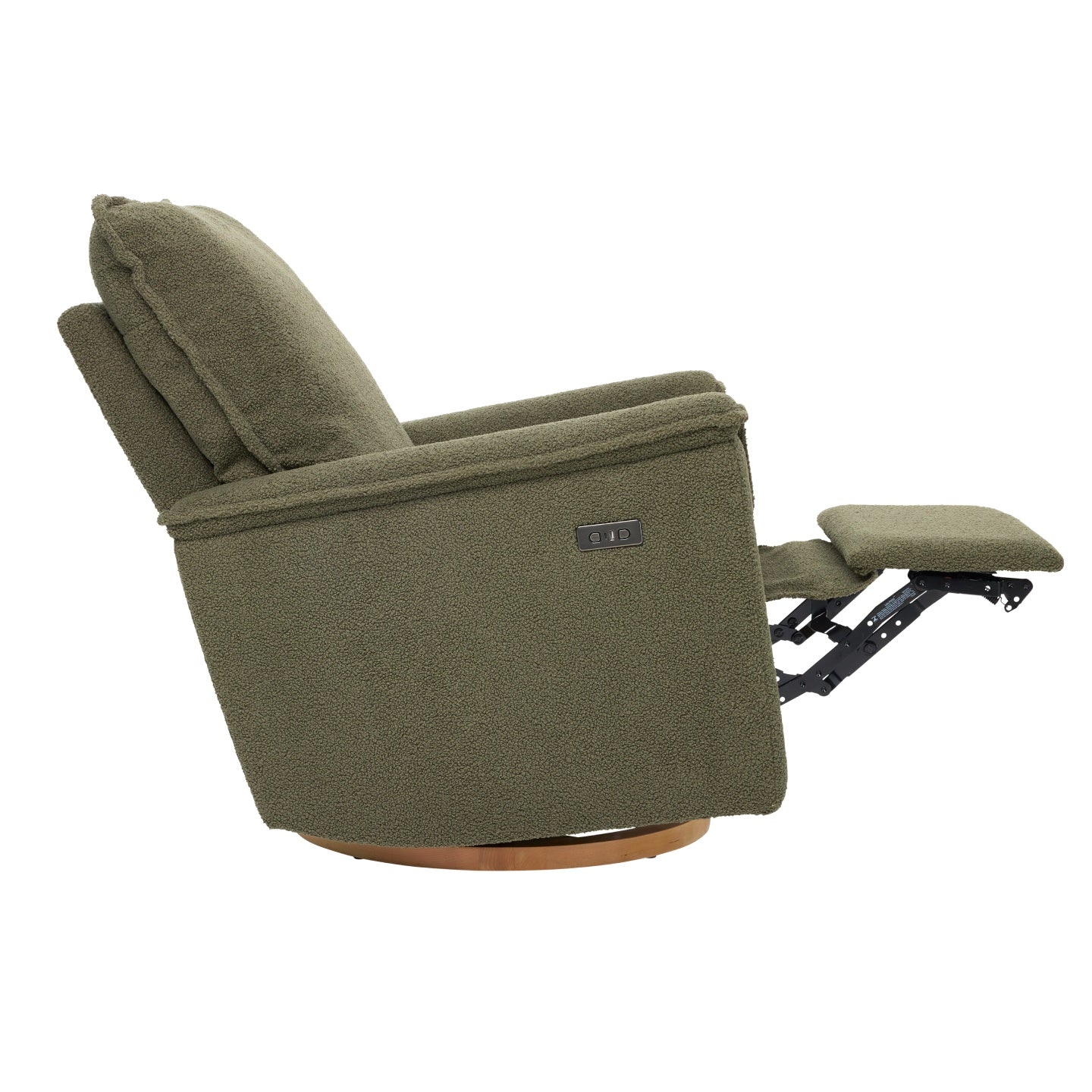 Louie Electric Recliner Glider Nursery Chair in Olive Teddy
