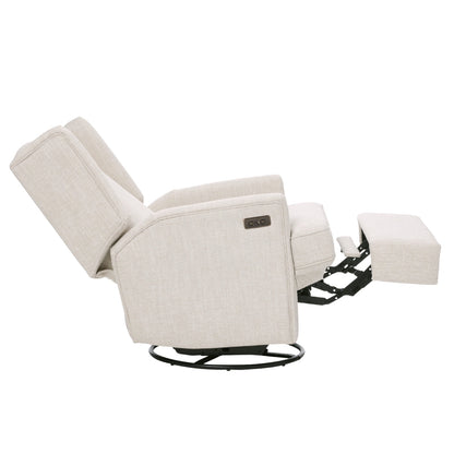 Chelsea Electric Recliner Glider Chair with USB in Eggshell