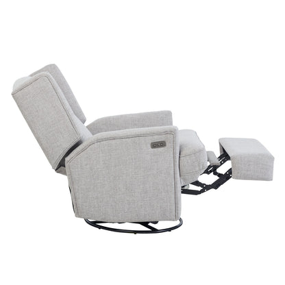 Chelsea Electric Recliner Glider Chair with USB in Pure Grey