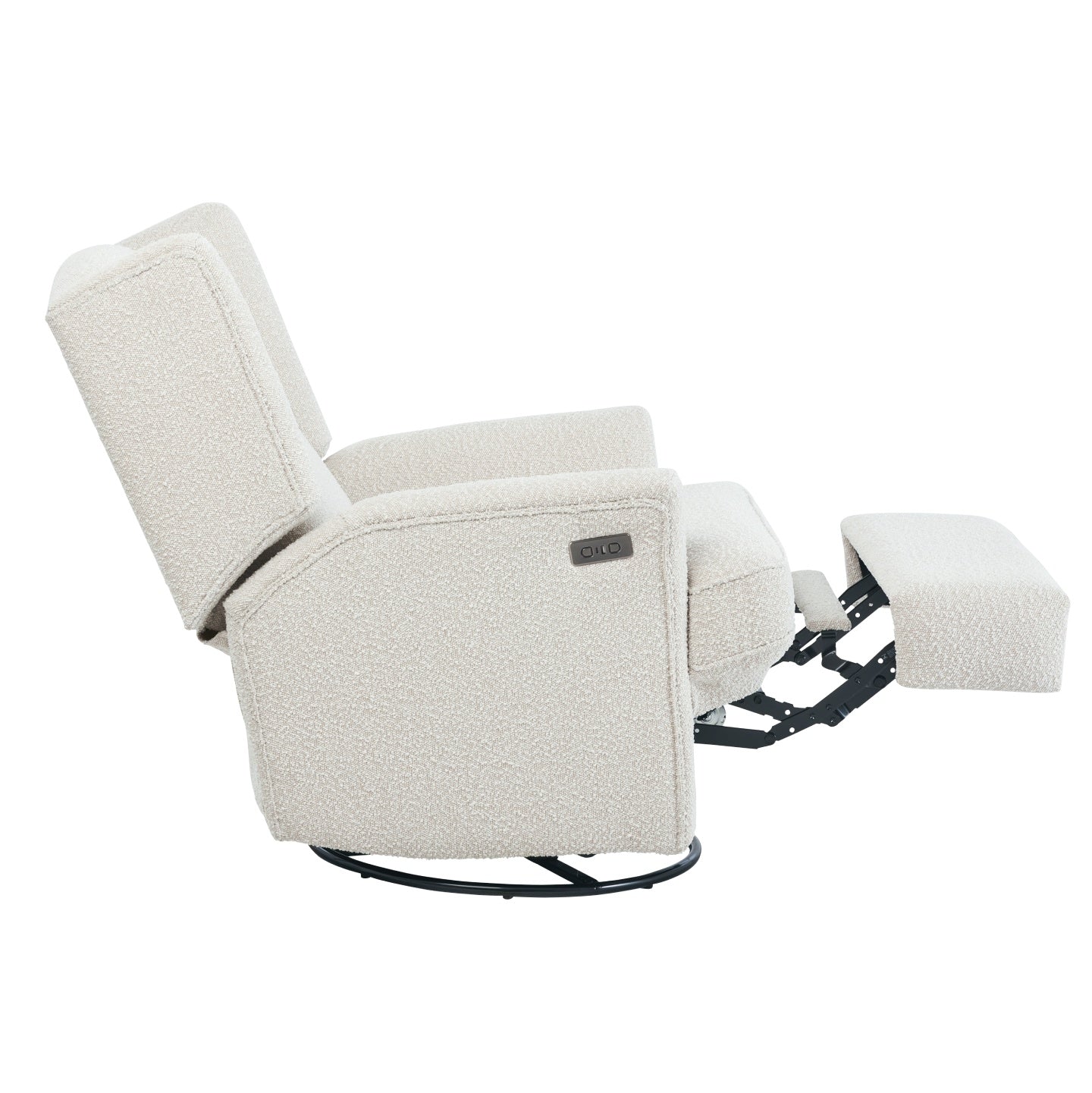 Chelsea Electric Recliner Glider Chair with USB in Vanilla Bouclé