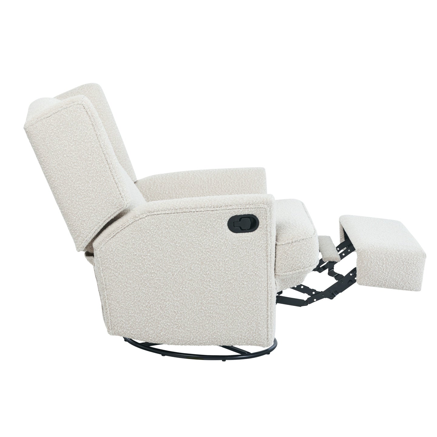 Chelsea Recliner Glider Chair in Vanilla Bouclé