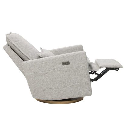 Frankie Electric Recliner Glider Nursery Chair in Grey Speckle Soft Tweed