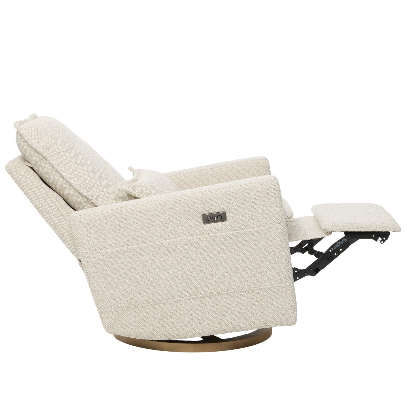 Frankie Electric Recliner Glider Nursery Chair in Light Beige Soft Tweed