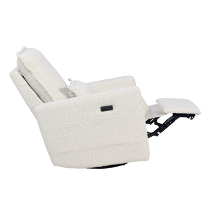 Frankie Electric Recliner Glider Nursery Chair in Vanilla Bouclé