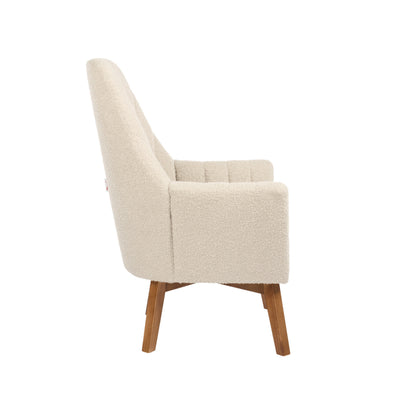 Jonah Rocking Chair & Foot Stool in Mushroom Boucle