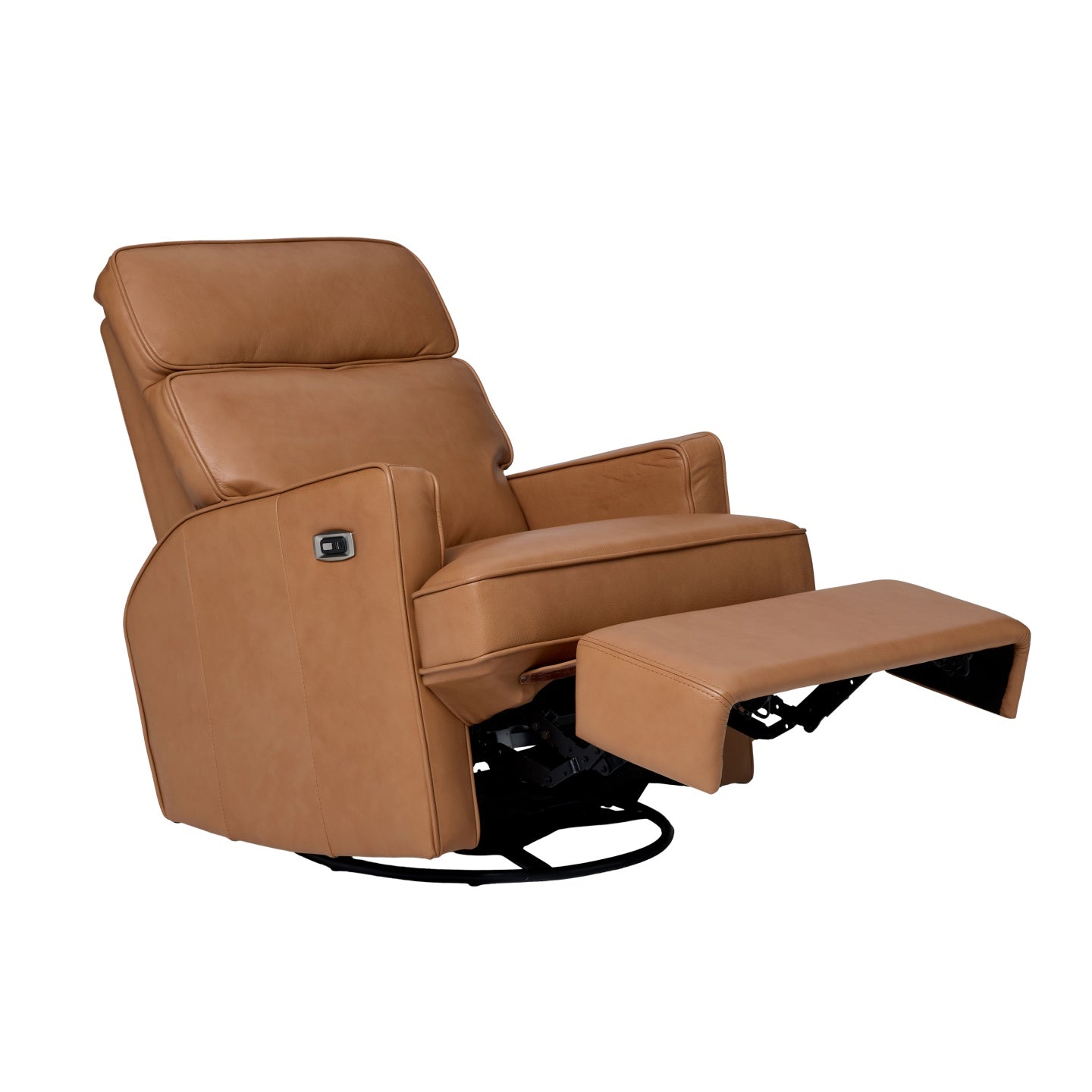 Leo Electric Recliner Glider Chair with USB in Tan Leather