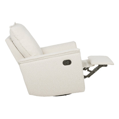 Louie Recliner Glider Nursery Chair in Vanilla Bouclé