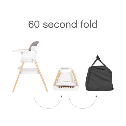 Nova Evolutionary High Chair in Scandi Walnut and Ecru