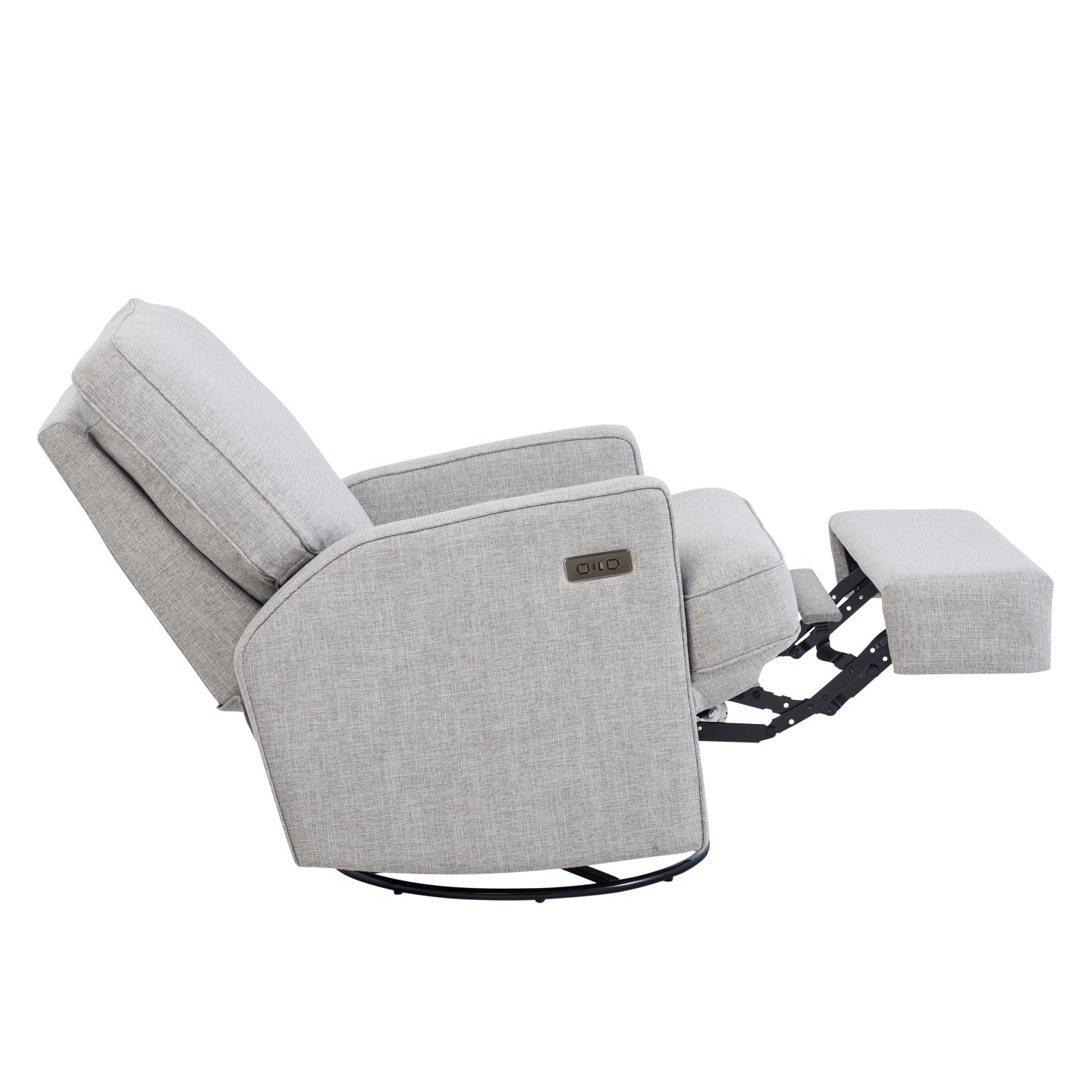 Quinn Electric Recliner Glider Chair with USB in Pure Grey