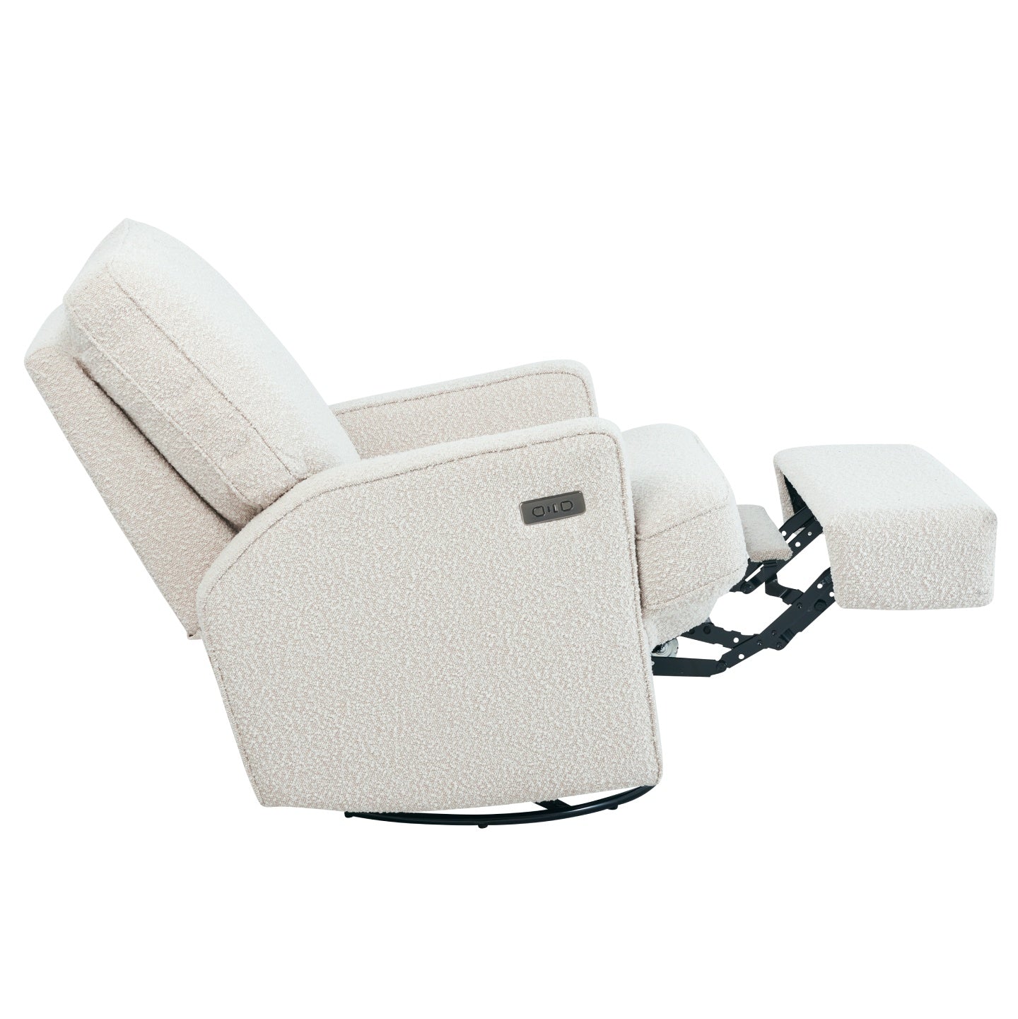 Quinn Electric Recliner Glider Chair with USB in Vanilla Bouclé