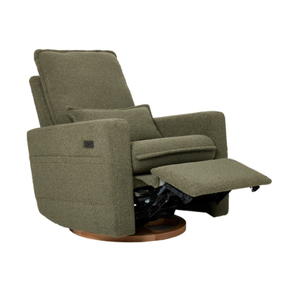 Frankie Electric Recliner Glider Nursery Chair in Olive Teddy