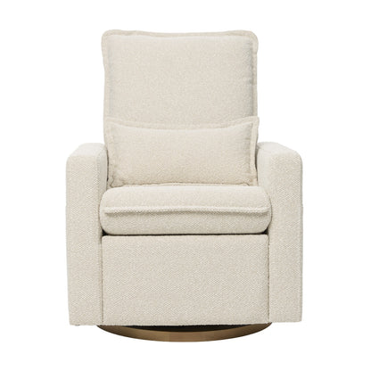Frankie Electric Recliner Glider Nursery Chair in Light Beige Soft Tweed