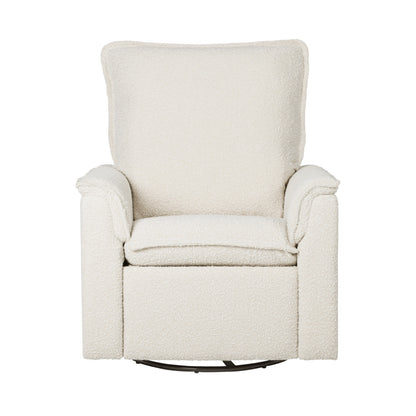 Louie Recliner Glider Nursery Chair in Vanilla Bouclé
