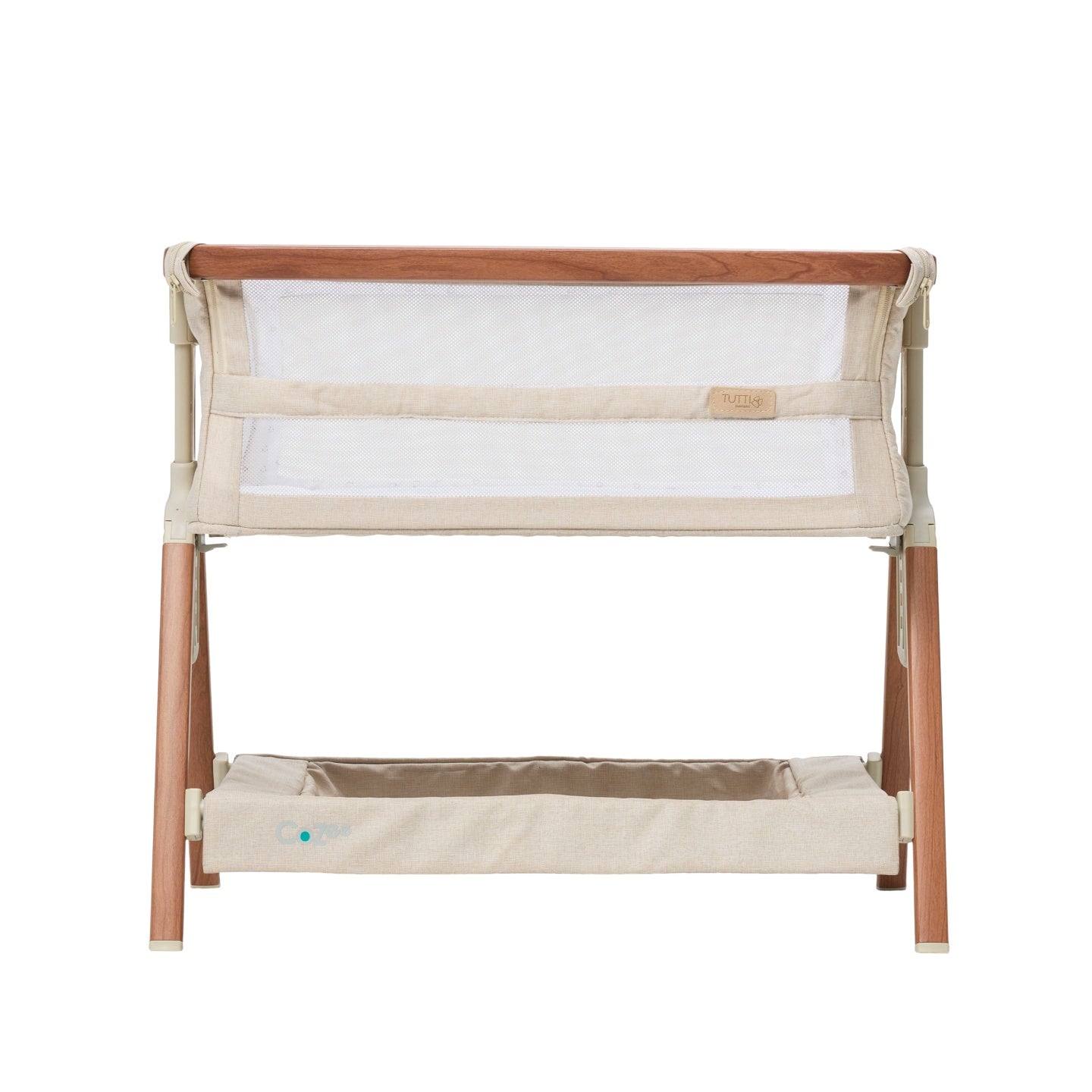 Mini CoZee Breeze Plus Toy Bassinet in Scandi Walnut & Ecru