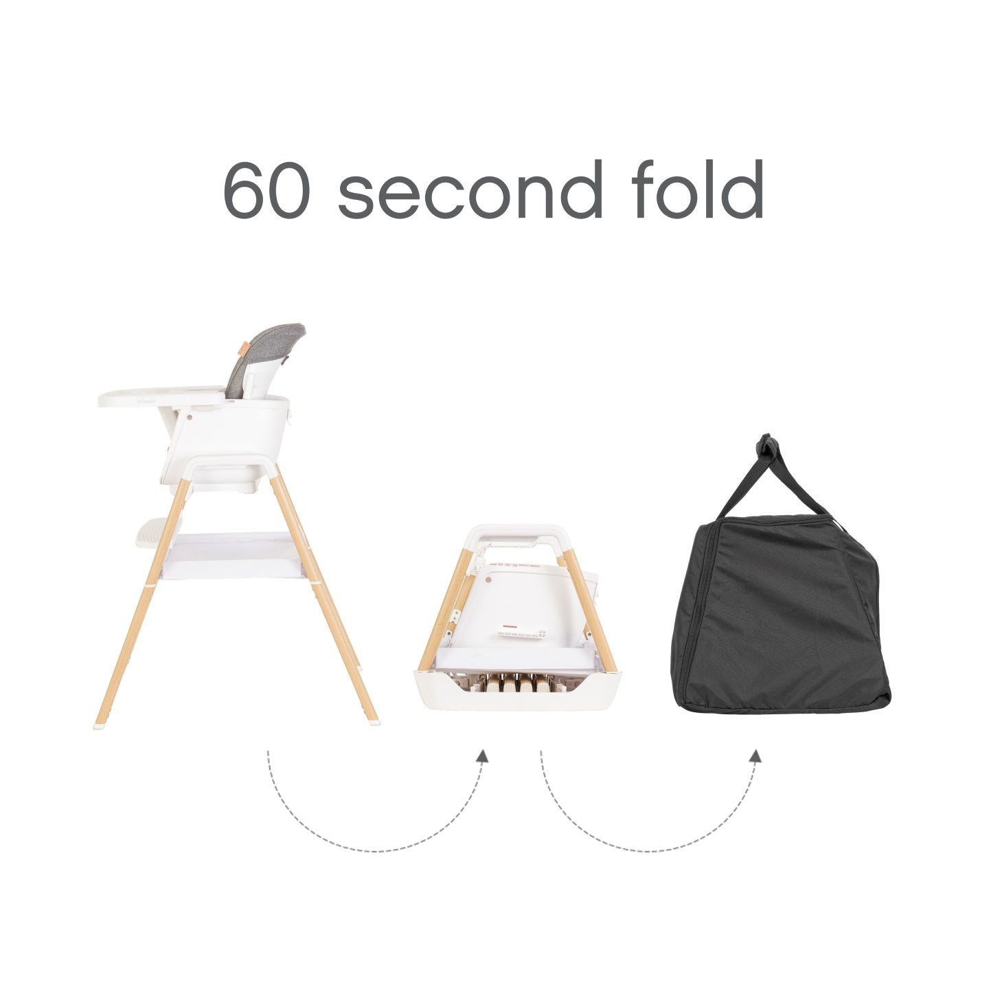 Nova Evolutionary High Chair in White Oak