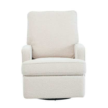 Quinn Electric Recliner Glider Chair with USB in Vanilla Bouclé