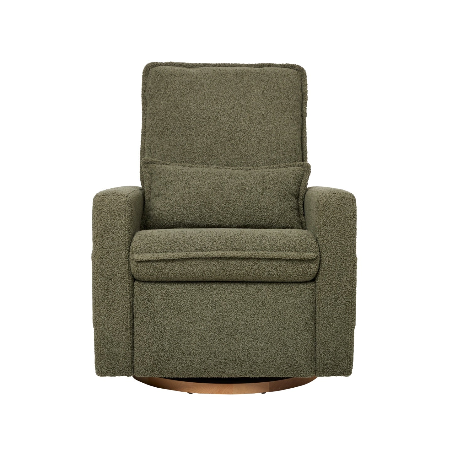 Frankie Electric Recliner Glider Nursery Chair in Olive Teddy