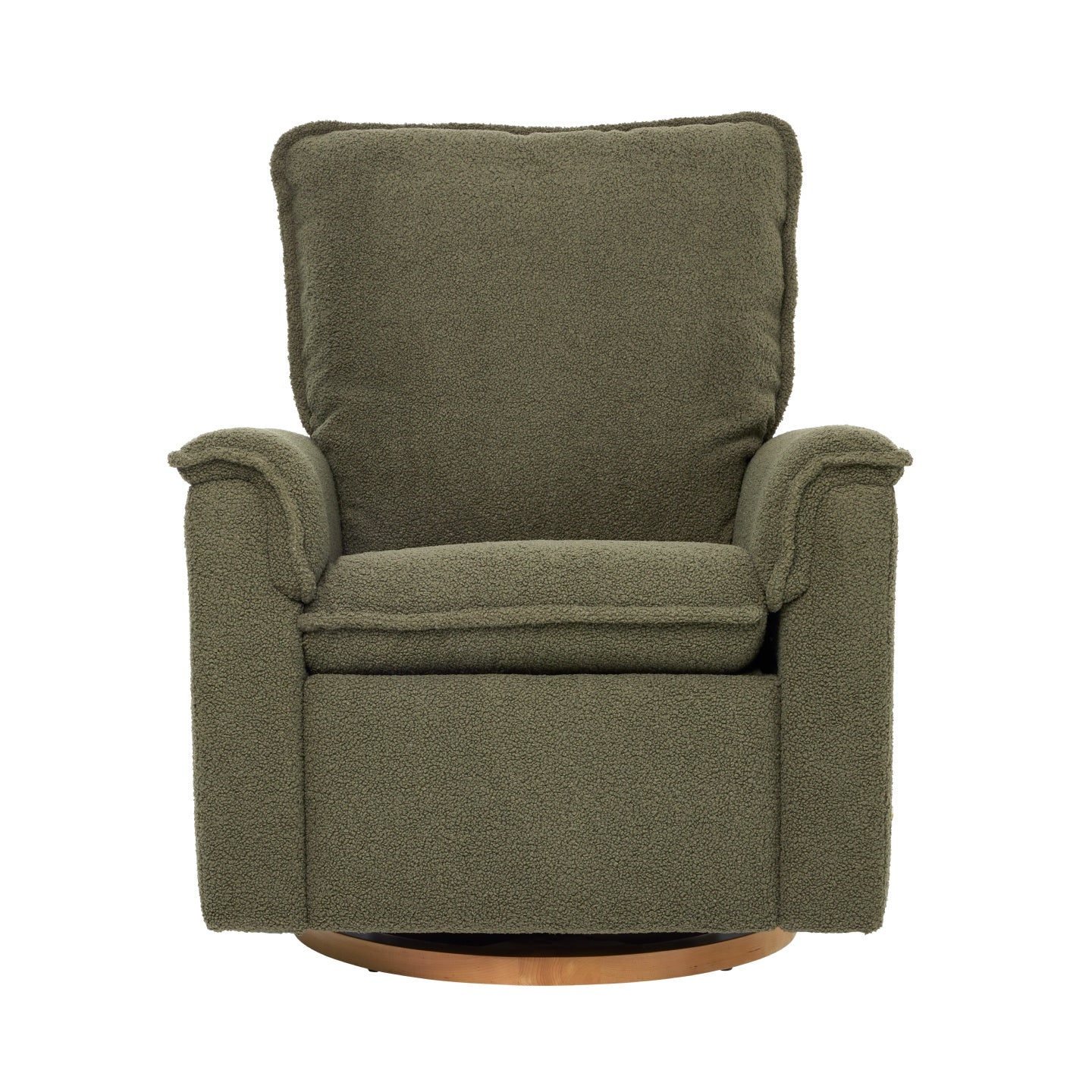 Louie Electric Recliner Glider Nursery Chair in Olive Teddy