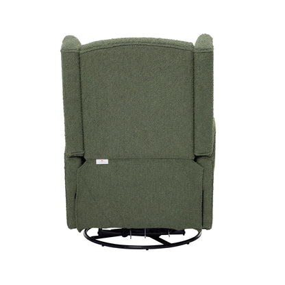 Chelsea Recliner Glider Chair in Olive Bouclé