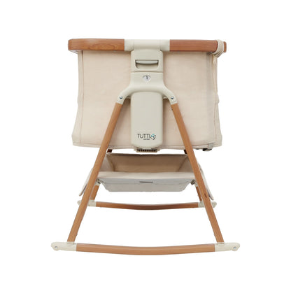 CoZee Breeze Plus Co-Sleeping Bassinet with Rocking Legs in Scandi Walnut and Ecru