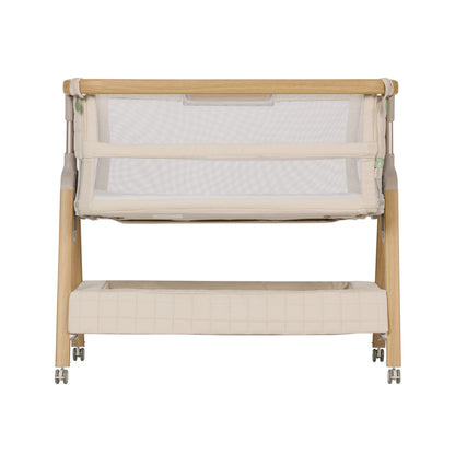 CoZee Breeze Sense Co-Sleeping Bassinet with Rocking Legs in Toasted Oak & Sand