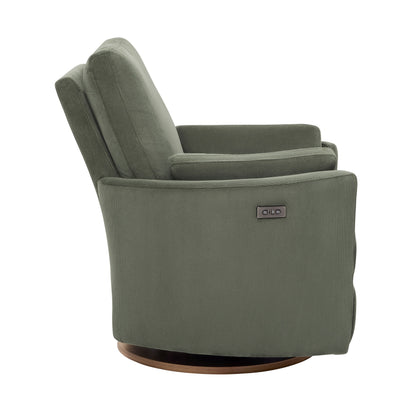 Lola Electric Recliner Glider Nursery Chair in Olive Corduroy