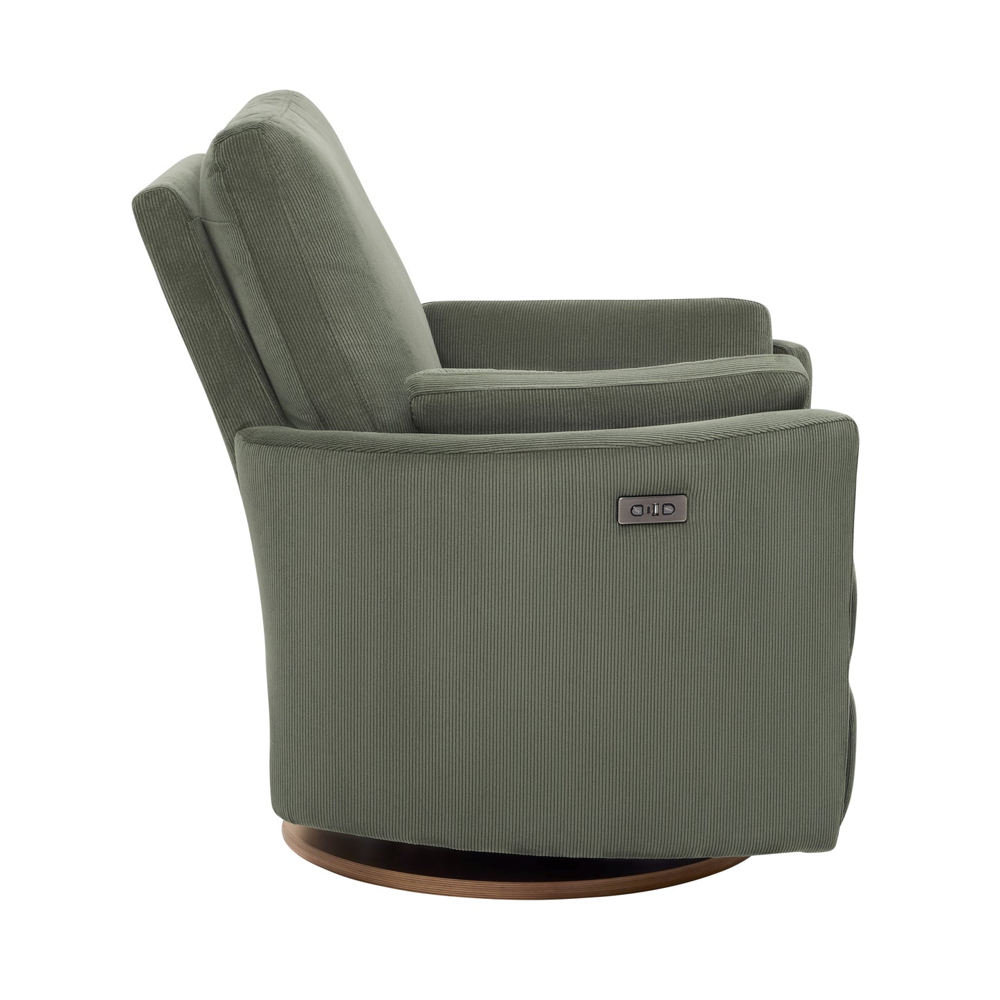 Lola Electric Recliner Glider Nursery Chair in Olive Corduroy