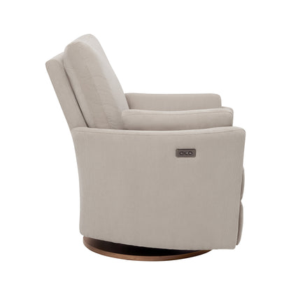 Lola Electric Recliner Glider Nursery Chair in Taupe Corduroy