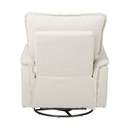 Louie Recliner Glider Nursery Chair in Vanilla Bouclé