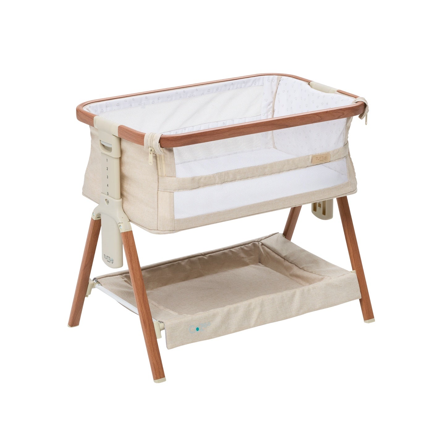 Mini CoZee Breeze Plus Toy Bassinet in Scandi Walnut & Ecru