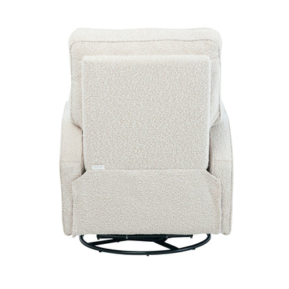 Quinn Electric Recliner Glider Chair with USB in Vanilla Bouclé