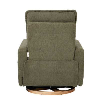 Frankie Electric Recliner Glider Nursery Chair in Olive Teddy