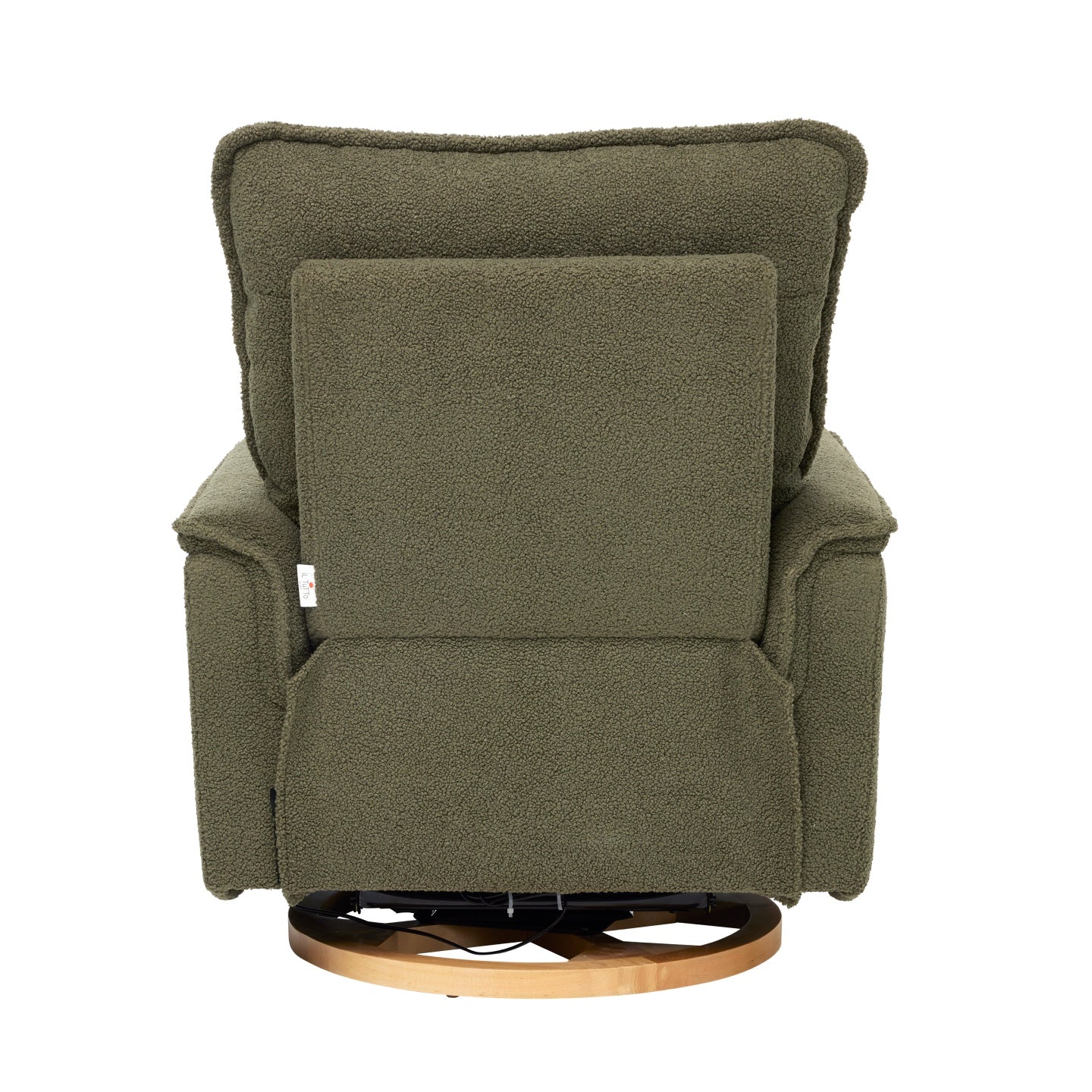 Louie Electric Recliner Glider Nursery Chair in Olive Teddy
