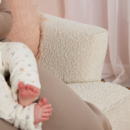 Chelsea Recliner Glider Chair in Vanilla Bouclé