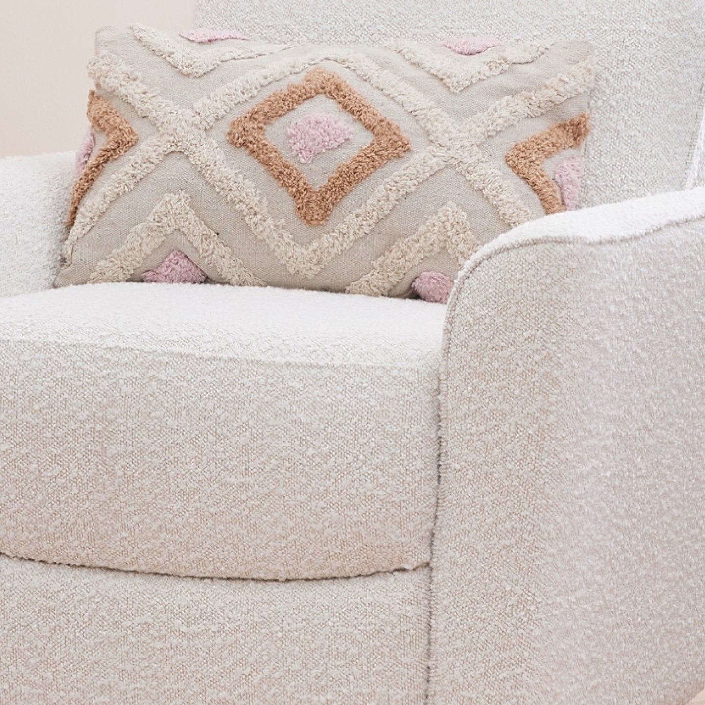Felix Recliner Glider Nursery Chair in Vanilla Bouclé